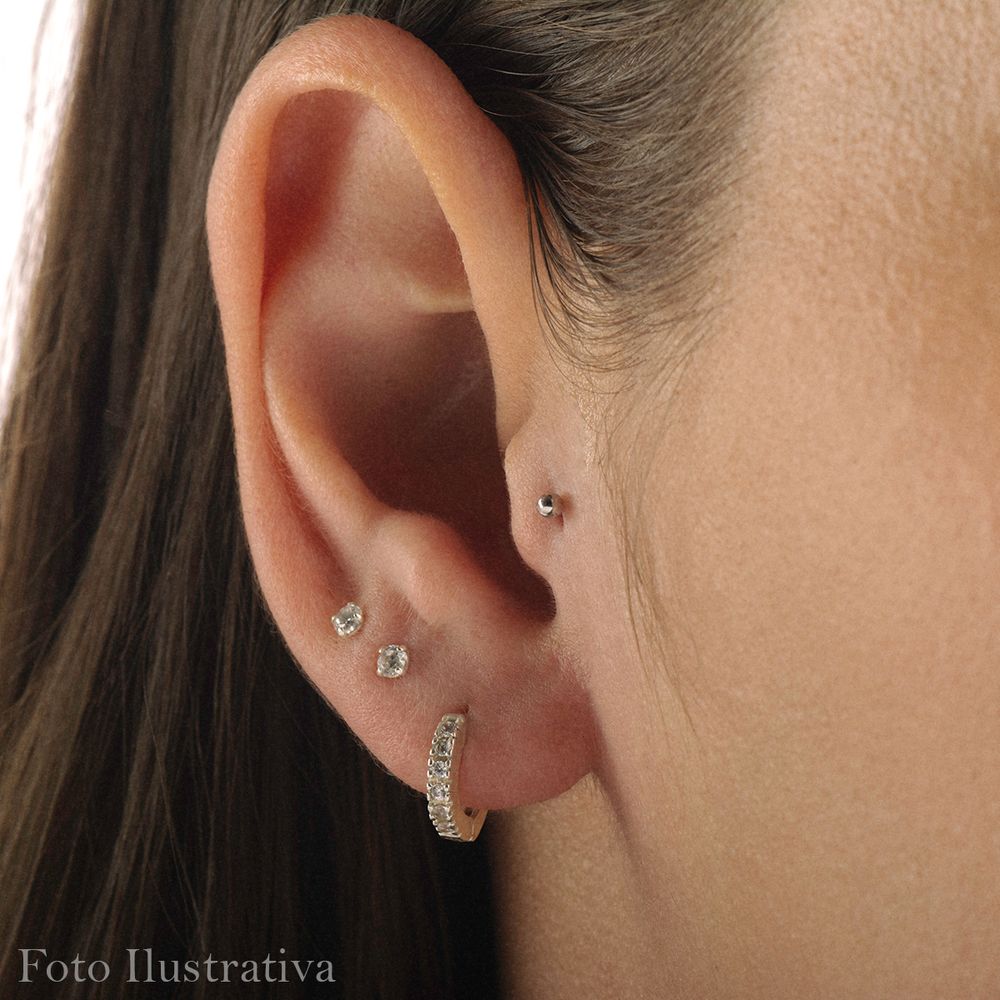 Piercing de Ouro Branco 18k Nariz/Orelha com Diamante de 2 pts ac06920 -  Joiasgold Mobile