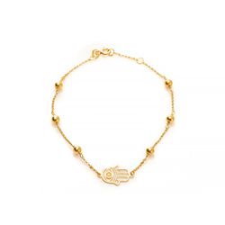Pulseira-de-Ouro-18k-Bolas-com-pingente-Mao-de-Hamsa-com-19cm-pu005247-joiasgold