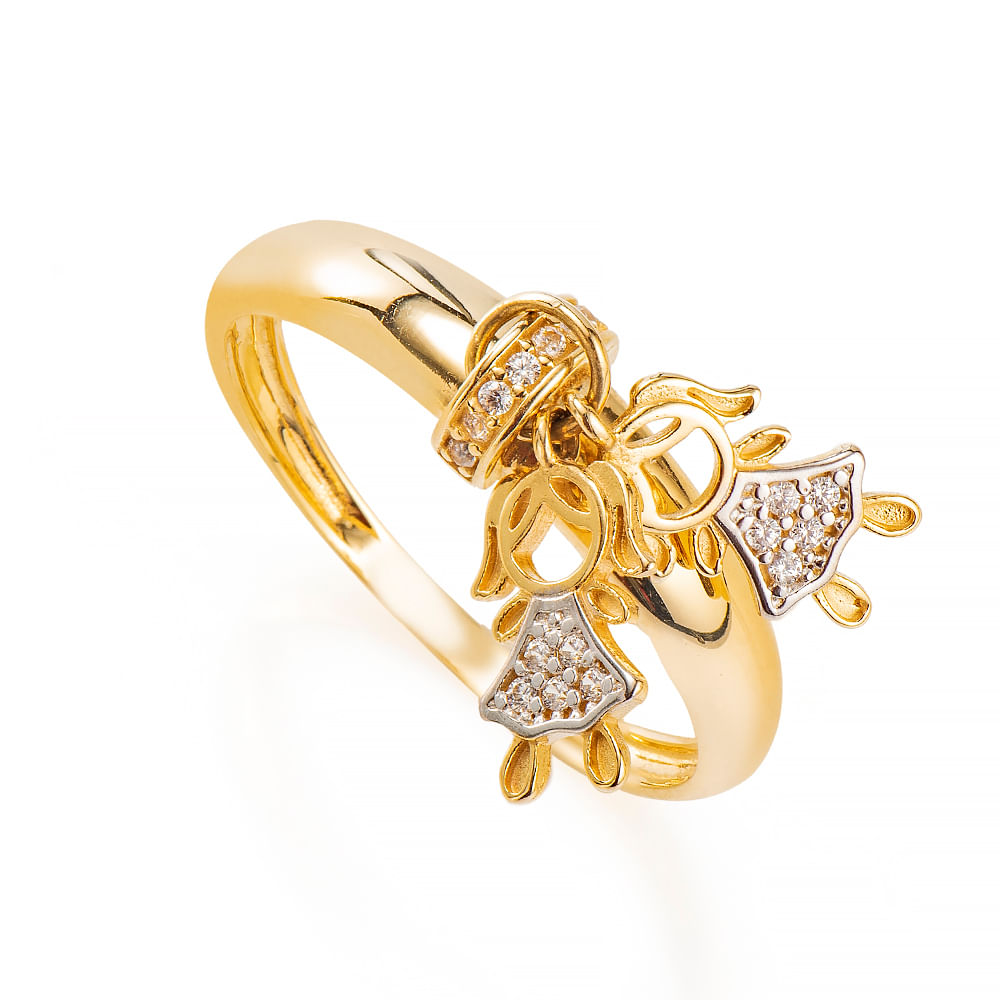 Anel-de-Ouro-18k-Duas-Meninas-com-Zirconia-an36550-Joias-Gold Anel-de-Ouro-18k-Duas-Meninas-com-Zirconia-an36550-Joias-Gold