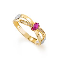 Anel-de-Formatura-em-Ouro-18k-Direito-com-Zirconia-Vermelha-an35892--Joias-Gold
