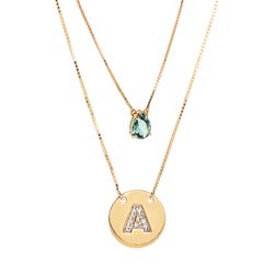 Escapulario-de-Ouro-18k-Letra-A-com-Topazio-Verde-e-Diamante-ga04976--joiasgold