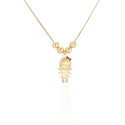 Gargantilha-de-Ouro-18k-Menina-com-Rubi-e-Bolas-Veneziana-45cm-ga05393--joiasgold
