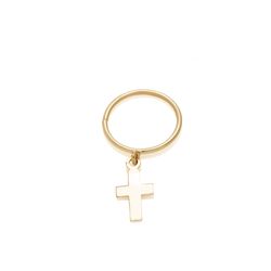 Piercing-de-Ouro-18k-Argola-com-Cruz-Lisa-Pendurada-ac07269-Joias-gold