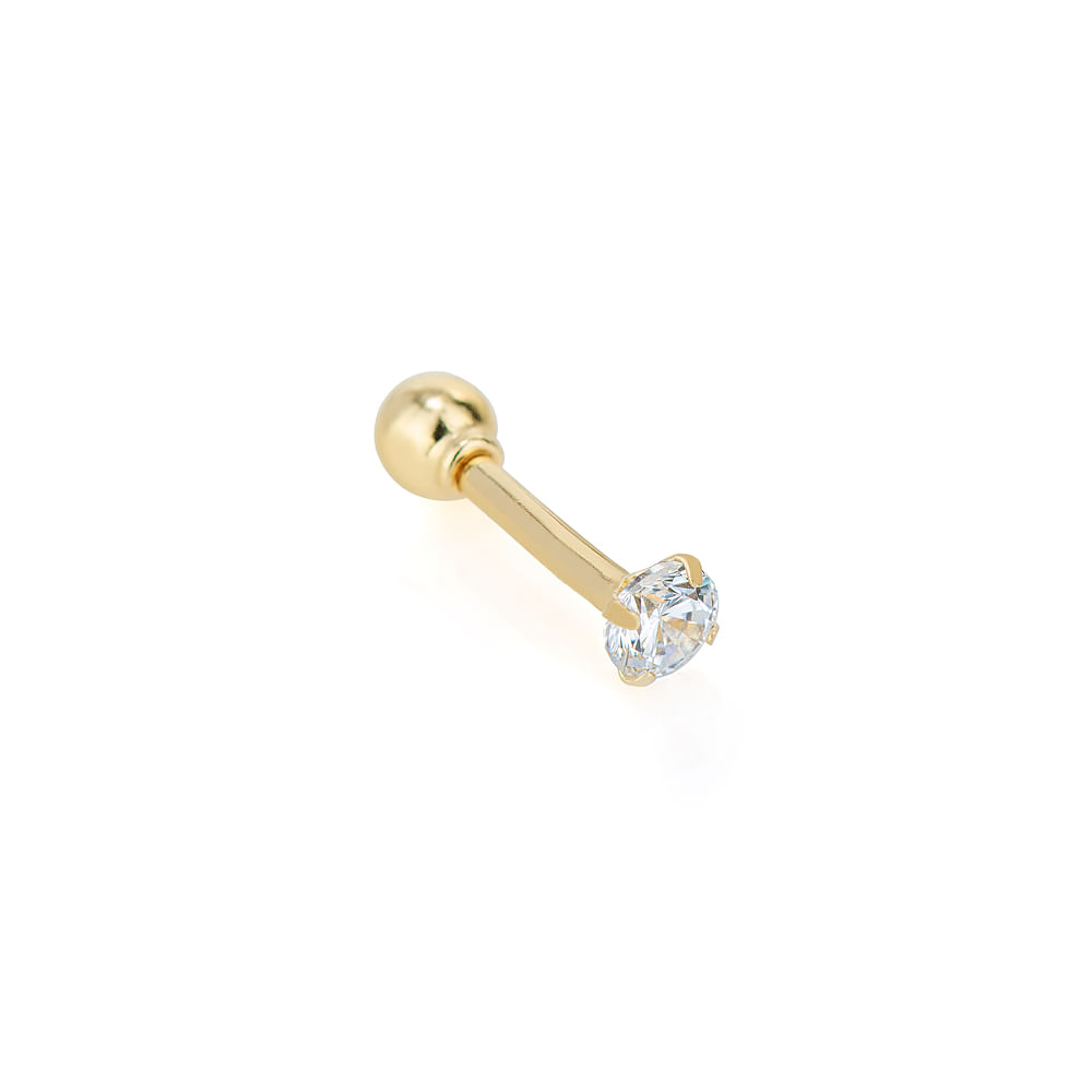 Piercing De Orelha De Ouro 18k Meia argola hélix de Zircônia