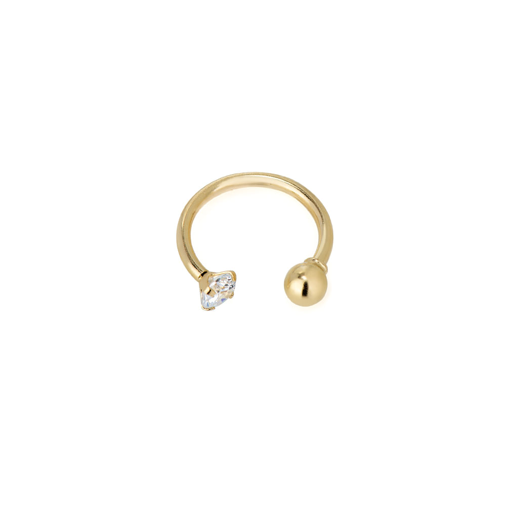 Piercing de Ouro 18k Orelha Meia Argola com Zircônias ac07633 - Joiasgold  Mobile