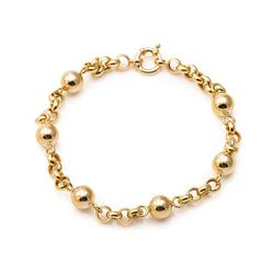 Pulseira-de-Ouro-18k-Portuguesa-com-Bolas-Lisas-19cm-pu05822-joiasgold