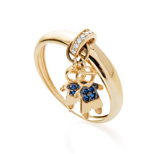 Anel-de-Ouro-18k-Dois-Meninos-com-Zirconia-Azul-an36551-joiasgold