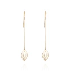 Brinco-de-Ouro-Dezoito-Kilates-Fio-Veneziana-com-Folha-Vazada-Joiasgold