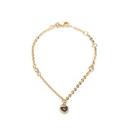 Pulseira-de-Ouro-18k-Infantil-Pingente-Coracao-Zirconia-13cm-pi05966