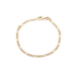 Pulseira de Ouro 18k Infantil Groumet 3x1 com 15cm pu05992