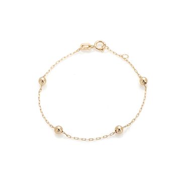Pulseira-de-Ouro-18k-Infantil-Bolas-3mm-cartier-com-13cm-pu06091-joiasgold