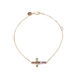 Pulseira-de-Ouro-18k-Cruz-Pedras-Brasileiras-18cm-pu06161-joiasgold