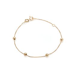 Pulseira-de-Ouro-18k-Infantil-Bolas-de-3mm-com-15cm