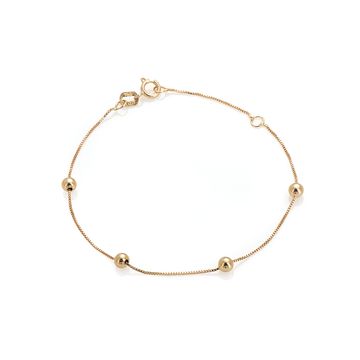 Pulseira-de-Ouro-18k-Infantil-Bolas-de-3mm-com-15cm