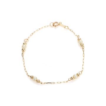 Pulseira-de-Ouro-18k-Infantil-Perolas-e-Bolas-15cm-Pu04466-joiasgold
