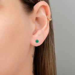 Brinco-de-Ouro-18k-com-Zirconia-Verde-de-40mm-br20470-joiasgold
