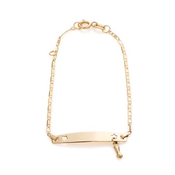 Pulseira-de-Ouro-18k-Infantil-Placa-Estrela-Vazada-12cm-pu06114-joiasgold