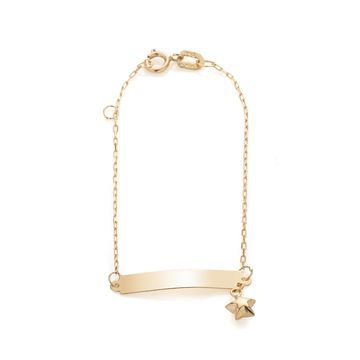 Pulseira-de-Ouro-18k-Infantil-Placa-Estrela-com-13cm-pu06099-joiasgold