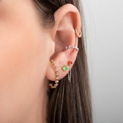Piercing-de-Ouro-Branco-18k-Encaixe-Flores-de-Bolinhas-Lisas-ac07480-joiasgold