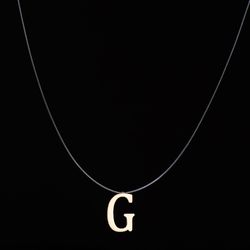 Gargantilha-de-Ouro-18k-Fio-de-Nylon-Letra-G-40cm-ga06757-JOIASGOLD