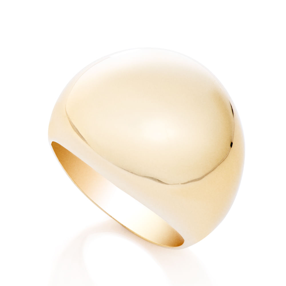 Anel de Ouro Dezoito Kilates Abaulado Liso Joiasgold