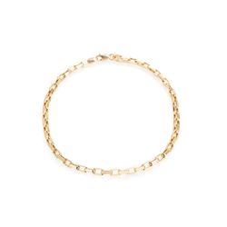 Pulseira de Ouro dezoito kilates Cartier Quadrada quatro milimetros com vinte e um centimetros  joiasgold