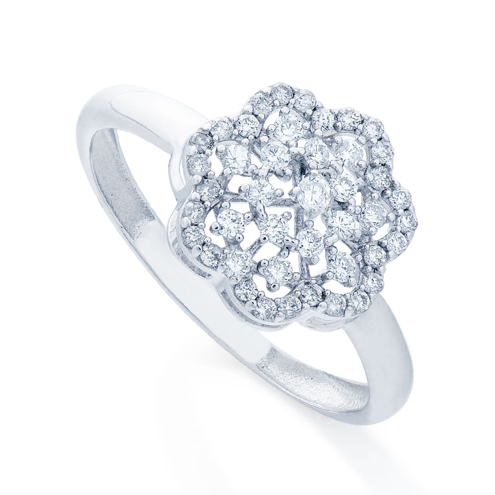 Anel de pérola 3.5-10.5mm, joia genuína de diamante 18k branco ouro  elegante de luxo para mulheres - AliExpress