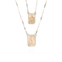 Escapulário de Ouro Dezoito Kilates Fosco com 60cm Joiasgold