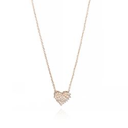 Gargantilha de Ouro Dezoito Kilates Chuveiro Coração com Diamantes Joiasgold