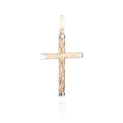 Pingente de Ouro Dezoito Kilates Cruz Trabalhada Rodinada Joiasgold