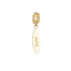 Pingente de Ouro Dezoito Kilates Momentos Prancha Surf Diamantes Joiasgold