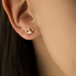 Brinco de Ouro Dezoito Kilates Modelo Coroa Joiasgold