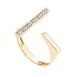 Anel de Ouro Dezoito Kilates Palito com Diamantes Aro Aberto Joiasgold