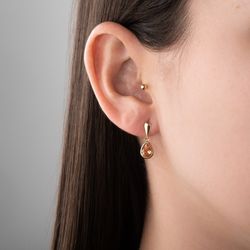 brinco-ouro-dezoito-kilates-gota-lisa-zirconia-champanhe-pendurada-joiasgold