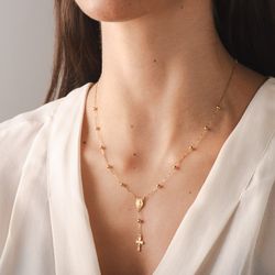 terco-ouro-dezoito-kilates-nossa-senhora-gracas-bolinhas-45cm-modelo-joiasgold