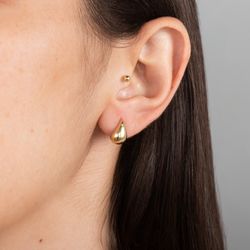 brinco-ouro-dezoito-kilates-meia-gota-lisa-diamante-modelo-joiasgold