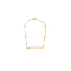 pulseira-ouro-dezoito-kilates-placa-infantil-perolas-15cm-joiasgold
