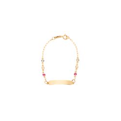 pulseira-ouro-dezoito-kilates-placa-infantil-zirconias-coloridas-15cm-joiasgold