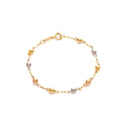 pulseira-ouro-dezoito-kilates-infantil-bolinhas-tricolores-13cm-joiasgold