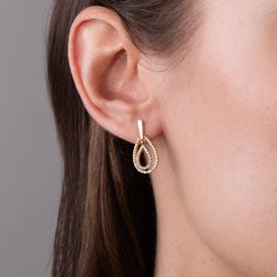brinco-ouro-dezoito-kilates-palito-liso-gotas-penduradas-zirconias-modelo-joiasgold