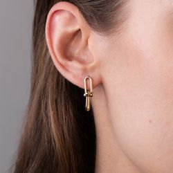 brinco-ouro-dezoito-kilates-elos-ovais-entrelacados-esfera-ponta-modelo-joiasgold