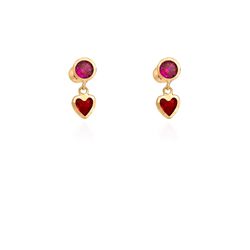 brinco-ouro-dezoito-kilates-coracao-zirconia-vermelha-pendurada-joiasgold