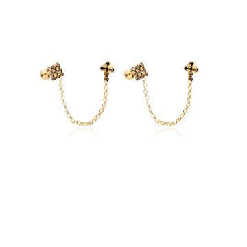 brinco-ouro-dezoito-kilates-quadrado-cruz-diamantes-negros-corrente-joiasgold