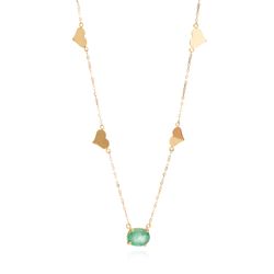 gargantilha-ouro-dezoito-kilates-esmeralda-coracoes-lisos-45cm-joiasgold