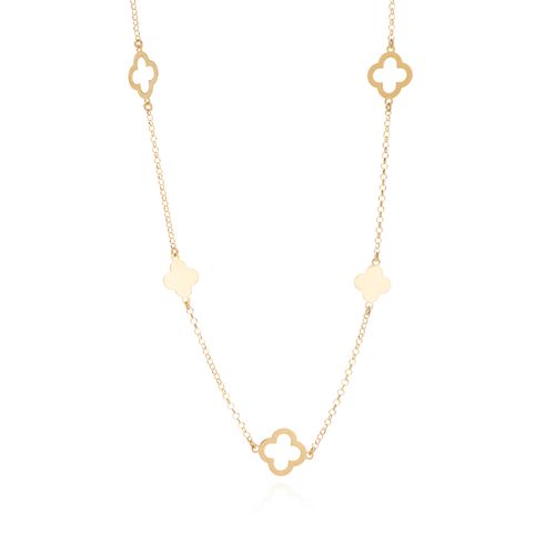 gargantilha-ouro-dezoito-kilates-trevos-lisos-vazados-45cm-joiasgold